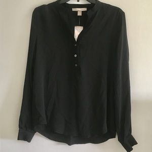 NWT Black long sleeve blouse- size M